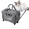 Pet Travel Carrier with Telescopic Handle view 1