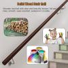 Sturdy Wall-Mounted Wooden Stair Handrail Set, Walnut, 1.4 m/2.4 m/3.6 m/3 m/1.5 m/1.8 m view 3