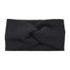 3-Pack Wide Knitted Cross Headbands for Women, Solid Black view 1