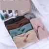 3-Pack Wide Knitted Cross Headbands for Women, Solid Black view 3