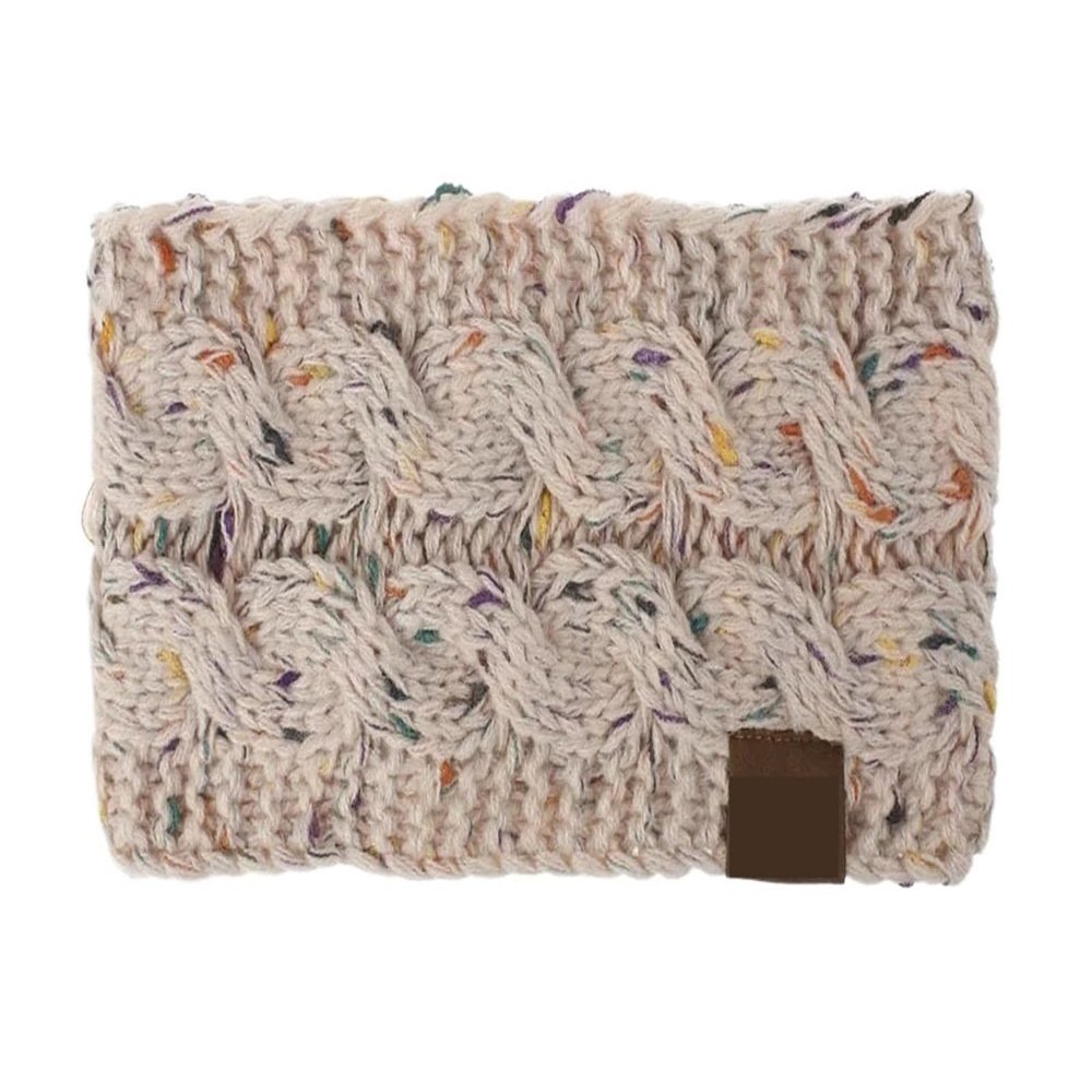 2-Pack Wide Knitted Winter Headbands, Pink