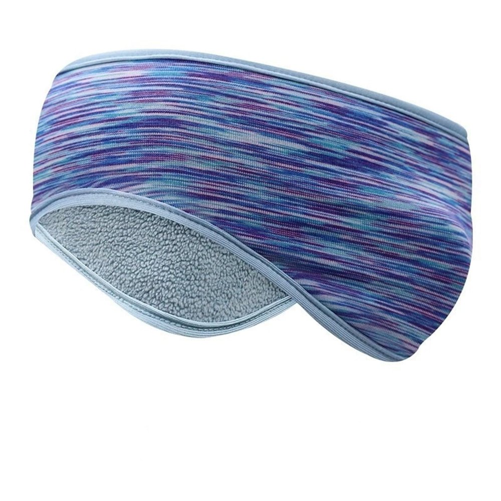 3-Piece Winter Ear Warmer Headbands, Striped Blue
