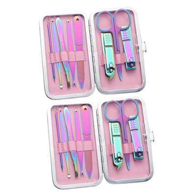 IWOWHERO 2-Piece Stainless Steel Nail Care Set with Clippers and File