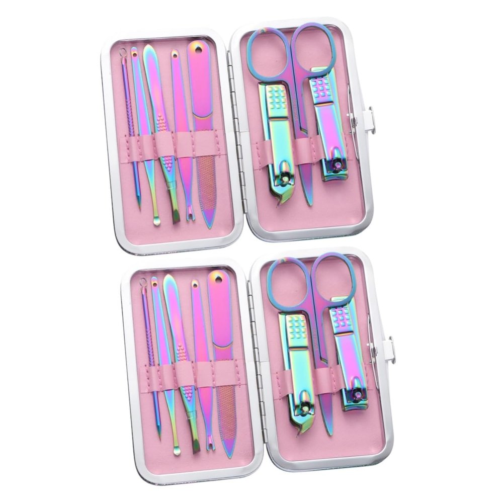 IWOWHERO 2-Piece Stainless Steel Nail Care Set with Clippers and File