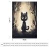 Super-Soft Printed Flannel Blanket with Hand-Drawn Black Cat, Lightweight, Cozy, Anti-Pilling, 152.4 x 203.2 cm view 2