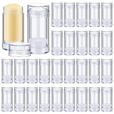 Teenyyou 30-Pack Empty Twist-Up Deodorant Containers, Refillable Plastic Tubes, 30 ml, Clear