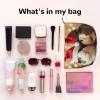 Cute Christmas Pet Print Corduroy Makeup Bag, Black, One Size view 3