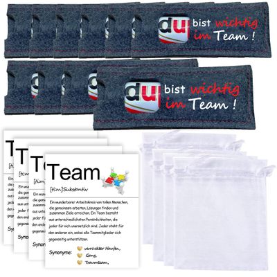 8-Piece Team Gift Set with Felt Sleeves for duplo Chocolate