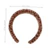 Vintage Leopard Plush Fabric Headband for Autumn Parties view 2