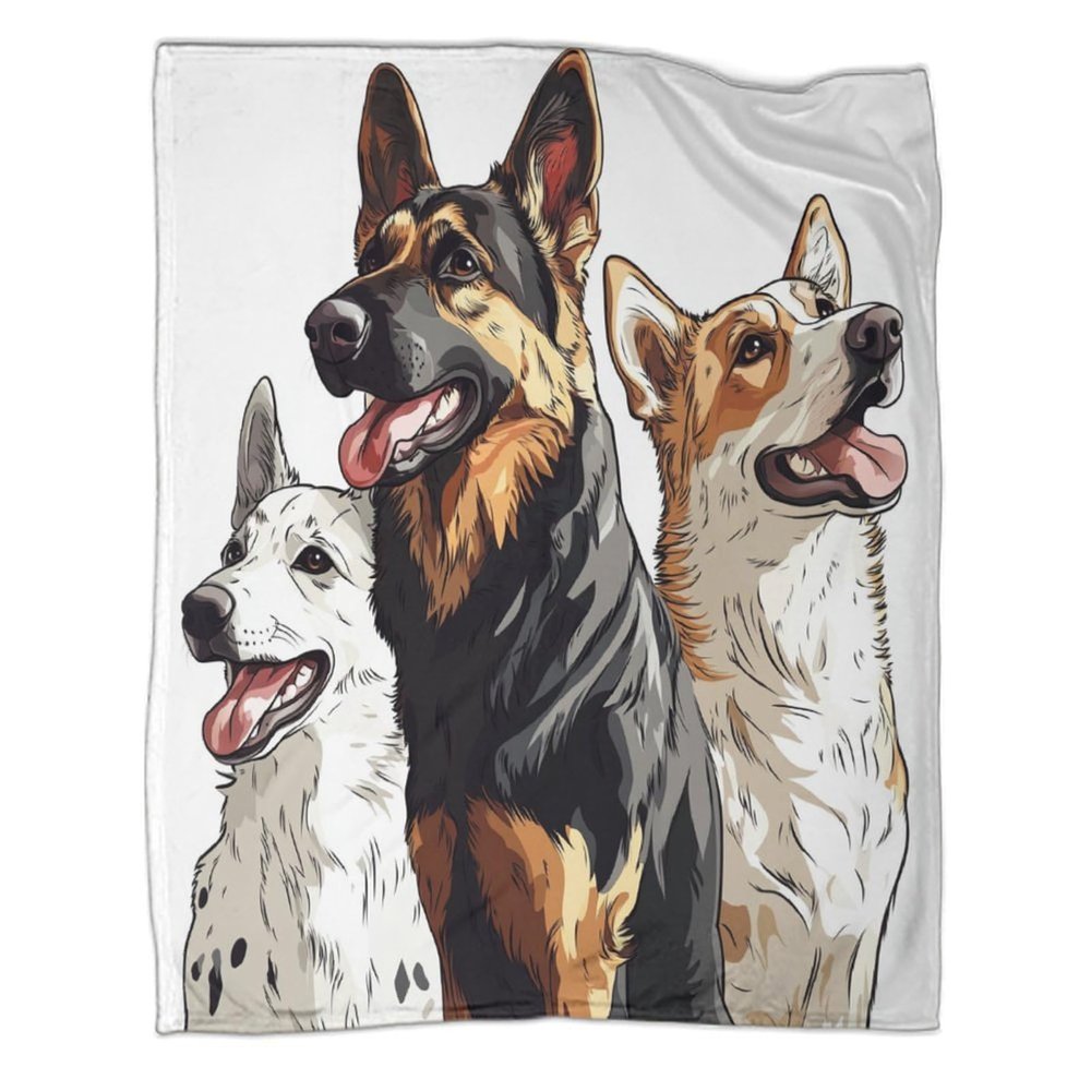 kaiyun Dog Blanket, White Background, Soft Lightweight All-Season Blanket, 70 x 80 in (180 x 200 cm)