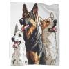 kaiyun Dog Blanket, White Background, Soft Lightweight All-Season Blanket, 70 x 80 in (180 x 200 cm) view 1