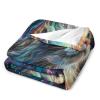 KWQDOZF Fantasy Galaxy Cat Throw Blanket for Couch and Sofa, Soft, Fluffy Cozy Flannel, Colorful Stars and Planets, Cute Kitty Blanket for Camping and Travel, 127 x 177 cm view 3
