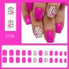 Heart-Shaped Acrylic Press-On Nails, Short Square, 24 Pieces view 2