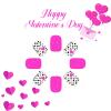 Heart-Shaped Acrylic Press-On Nails, Short Square, 24 Pieces view 4