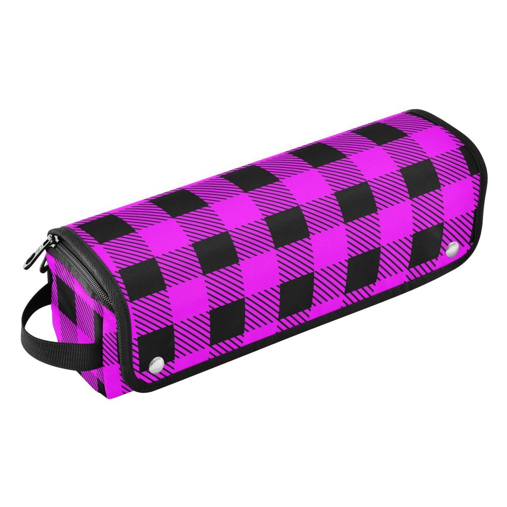 FRODOTGV Plaid Travel Bag for Hot Hair Tools with Heat-Resistant Mat