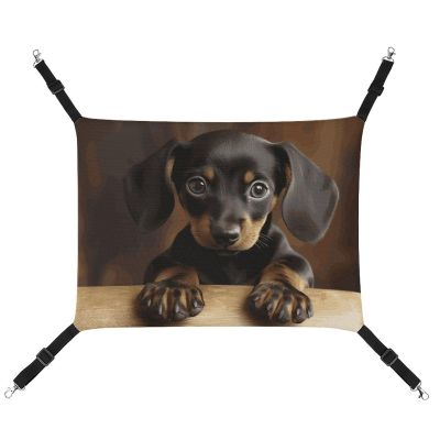 RKJVB Reversible Pet Hammock with Adjustable Straps, Dachshund Print, 42 x 33 cm