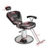 Hydraulic Barber Chair with 360-Degree Swivel, Red view 2