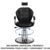 Hydraulic Barber Chair with 360-Degree Swivel, Red view 4
