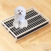 Dog Pee Pad Tray for Indoor and Outdoor Use, Stainless Steel Dog Toilet, White, 62 x 45 x 9 cm view 3