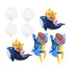 COLLBATH 4-Piece Floating Aquarium Diver Ornaments, Cartoon PVC Decorations, Whale-Riding Girl Ornament view 1