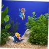 COLLBATH 4-Piece Floating Aquarium Diver Ornaments, Cartoon PVC Decorations, Whale-Riding Girl Ornament view 3