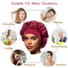 iLamvie 2-Pack Satin Bonnets for Sleeping, Black and Red view 2