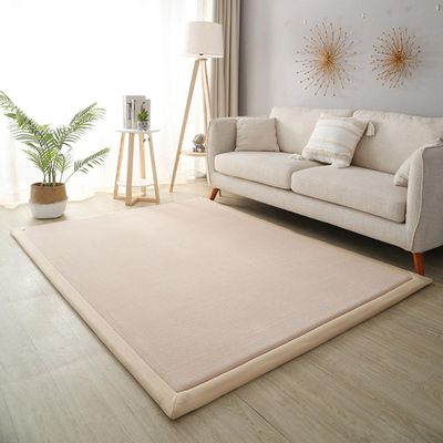 Baby Crawling Mat, Non-Slip Coral Fleece, 2 cm Thick, Children's Rug, Light Brown, 120 x 200 cm