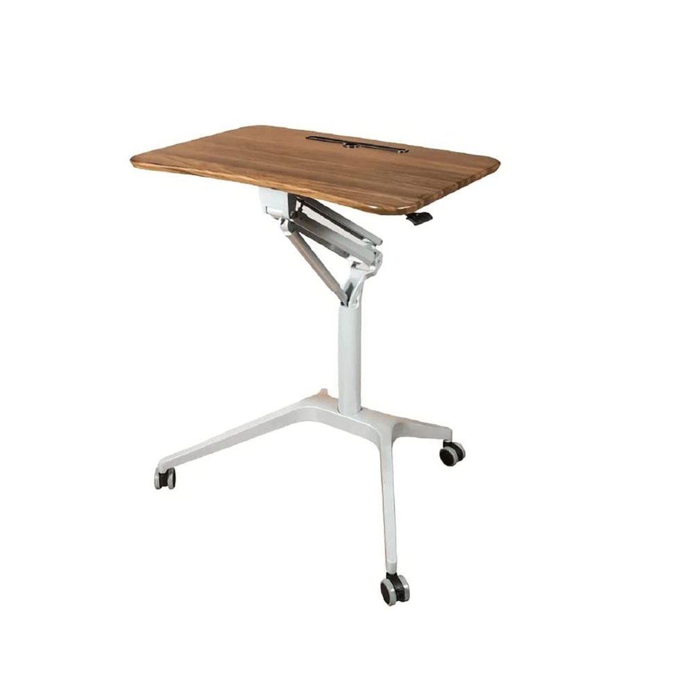 BKEKM Mobile Bedside Table, Height-Adjustable Sit-Stand Laptop Desk Cart with Wheels