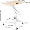 BKEKM Mobile Bedside Table, Height-Adjustable Sit-Stand Laptop Desk Cart with Wheels view 2