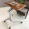 BKEKM Mobile Bedside Table, Height-Adjustable Sit-Stand Laptop Desk Cart with Wheels view 3