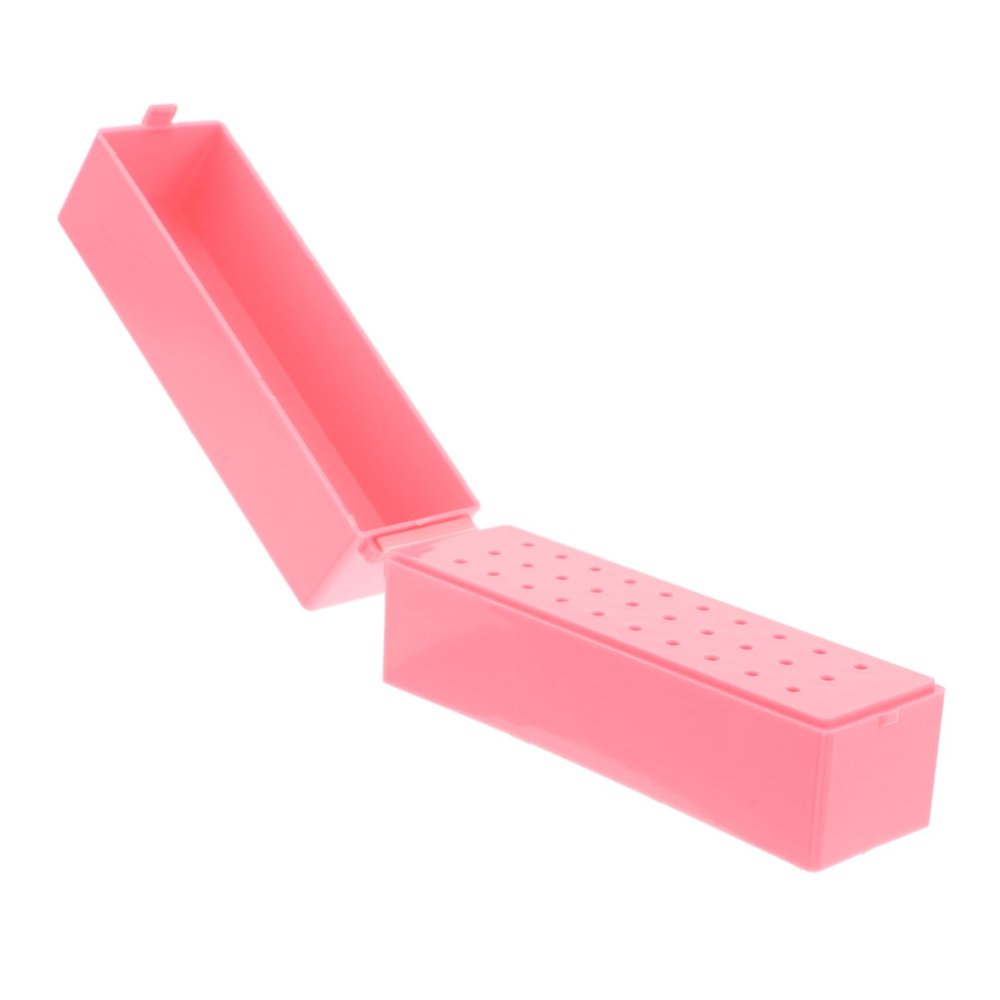Pink Plastic Nail Tool Holder with 30 Compartments