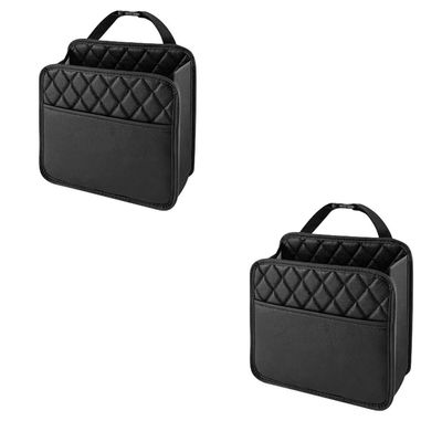 GLYGLY Car Seat Back Organizers for Infiniti QX80 6 Seats 2013–2016, Leather Handbag Holders, 2 Pieces