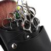 HESHUYAN Hairdressing Tool Bag, PU Leather Salon Scissor and Comb Case view 3