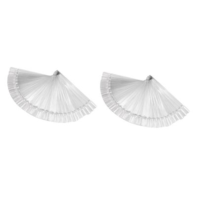 IWOWHERO 2-Piece Fan-Shaped Nail Art Color Palette, Transparent Practice Board for Nail Design