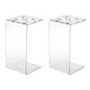 IWOWHERO 2-Piece Transparent Scissor Holder for Hairdressers, Storage Stand for Hair Clippers and Combs, Elegant Design for Salon and Home view 1