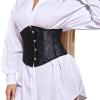 LOSSLO Women's Black Floral Underbust Corset Vest view 1