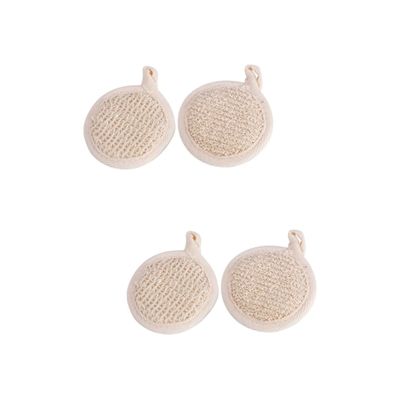 IWOWHERO 4-Piece Soft Natural Loofah Shower Scrubbers