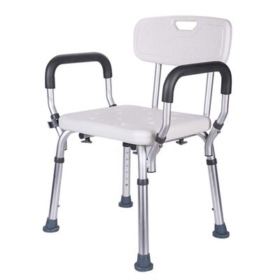 Shower Chair with Armrests and Backrest, Height-Adjustable, 150 kg