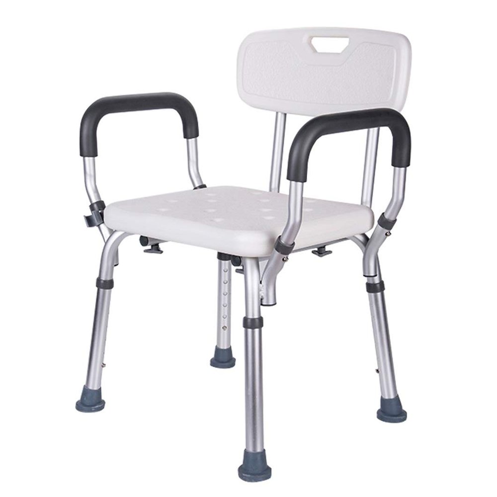 Shower Chair with Armrests and Backrest, Height-Adjustable, 150 kg