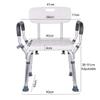Shower Chair with Armrests and Backrest, Height-Adjustable, 150 kg view 4
