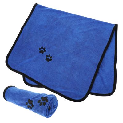 Happyyami Microfiber Dog Bath Towel - Quick Drying, Absorbent, Large, Blue