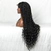 Fengqingyunyan0304 Lace Front Wig, Avant-Garde Chic Braided Women's Headpiece, Human Hair, Wine Red view 3