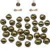 ZAAWUUT 22 mm Vintage Craft Bells, 50 Bronze Bells with 2 Bundles of Jute Twine view 1