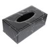 Leather Tissue Box Cover, Black Marble Design, for Bathroom view 1