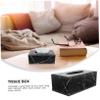 Leather Tissue Box Cover, Black Marble Design, for Bathroom view 4