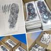 SQMSK 170 x 480 mm, 2-Piece Large Waterproof Temporary Tattoos, Realistic Floral 3D Black Body Art view 3