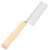 Wood-Handle Single-Row Comb for Dogs and Cats with Rounded Teeth view 1