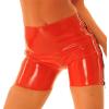 TUNAYI Red Mid-Waist Latex Boxer Shorts with Side Zippers, Pink, Male XXL view 1