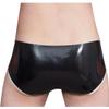 TUNAYI Black and White Latex Briefs with Stripes and Holes, Silver with White-L view 3