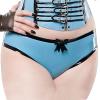 TUNAYI Black Latex Briefs with Pink and Brown Trim and Front Bows, Male L view 2